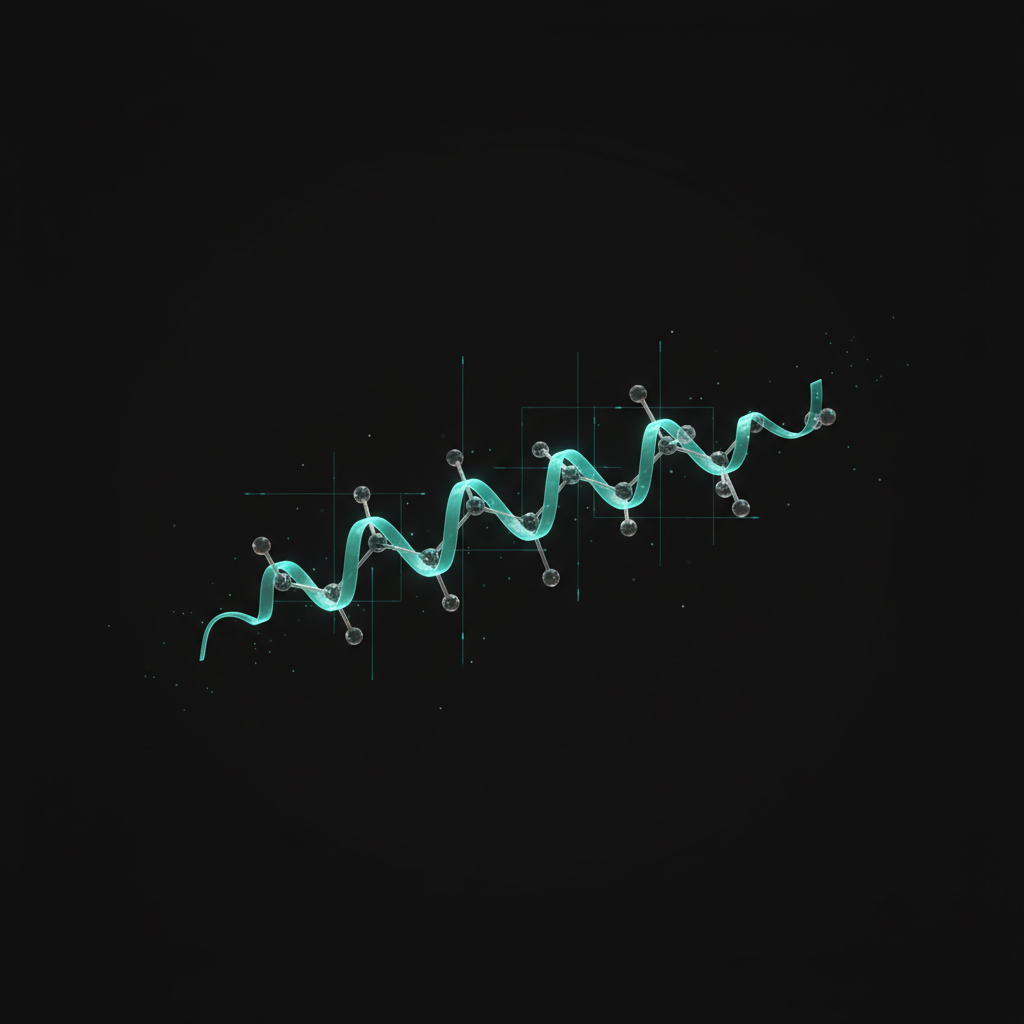 Peptide chain molecular structure illustration
